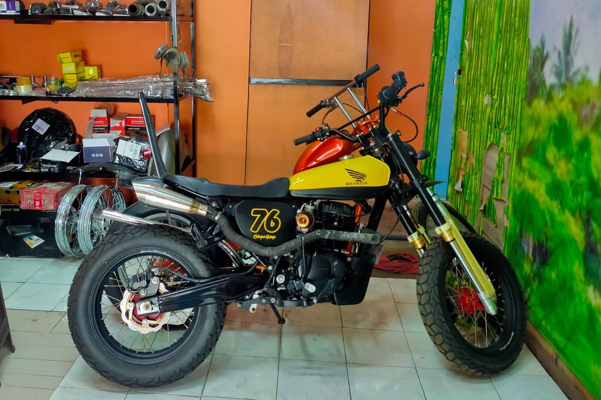 Salah satu motor hasil custom di Kabayan Garage, Bogor