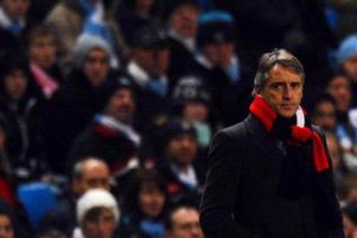 Manajer Manchester City, Roberto Mancini.