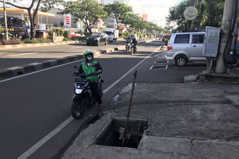 Besi Penutup Gorong-gorong di Margonda Dicuri, 2 Minggu Belum Diperbaiki