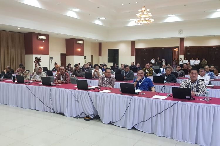 Para calon pimpinan KPK bersiap melaksanakan profile assessment di Gedung Lemhanas, Kebon Sirih, Jakarta Pusat, Kamis (8/8/2019).
