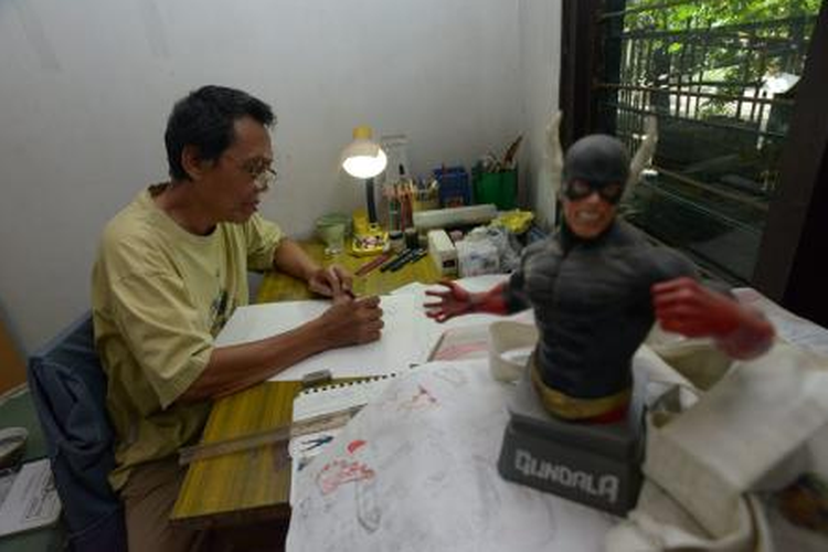 Kediaman Hasmi, pencipta komik Gundala, di Kelurahan Karangwaru, Tegalrejo, Yogyakarta, Selasa (9/9/2014)