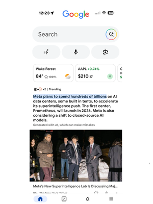 Tampilan ringkasan AI di Google Discover.
