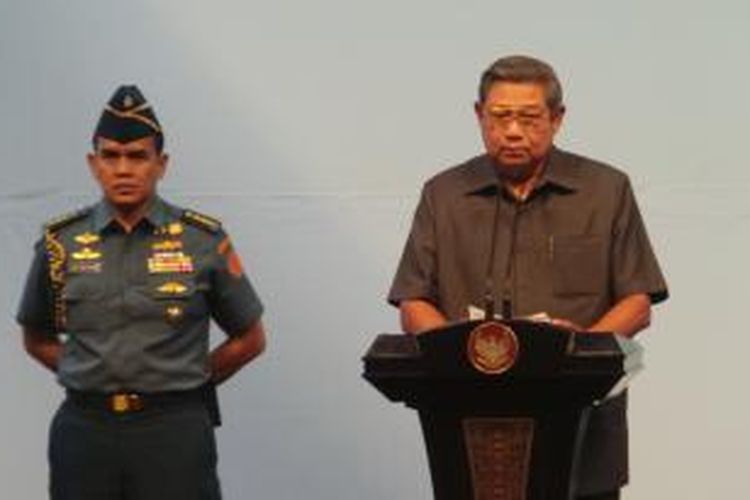 Presiden Susilo Bambang Yudhoyono dalam acara Rakornas Persialan Pemilu Presiden dan Wakil Presiden di Sentul, Selasa (3/6/2014).