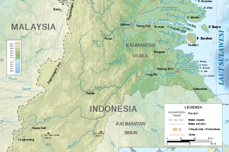 Peta Kalimantan Utara.
