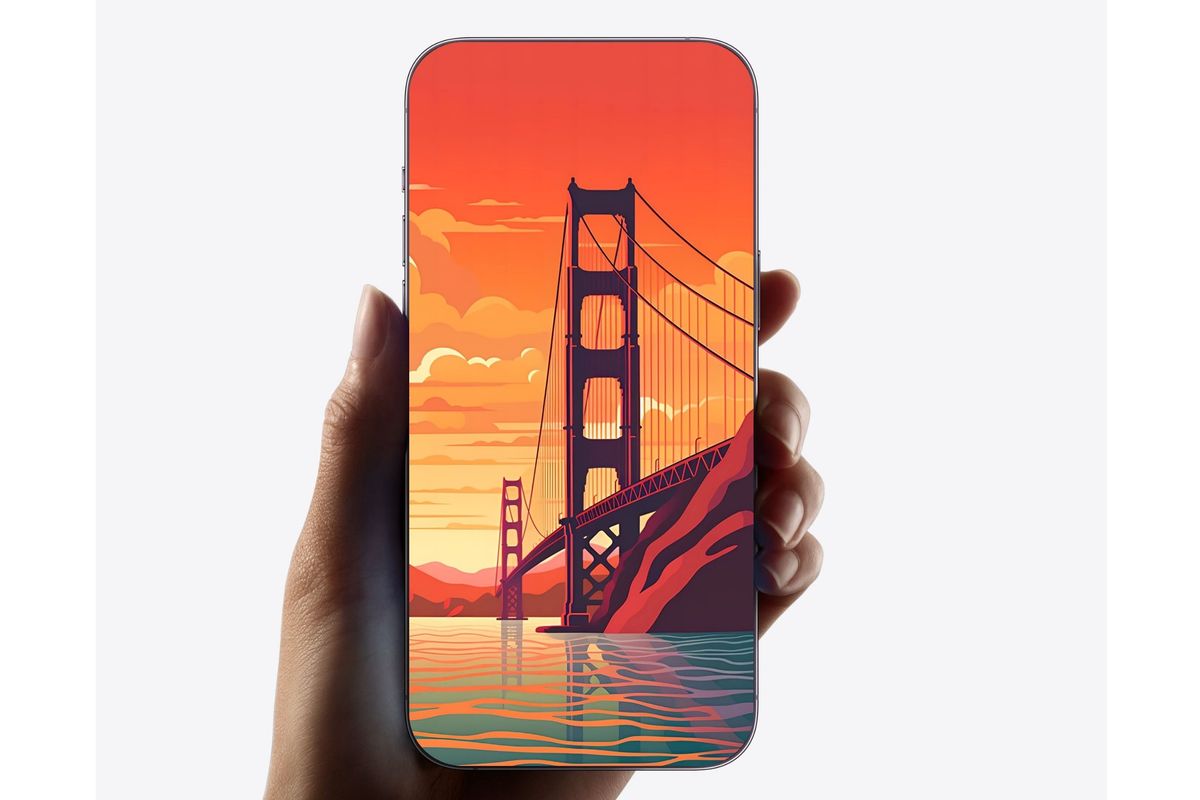 Ilustrasi smartphone dengan layar OLED tanpa bezel atau bingkai.