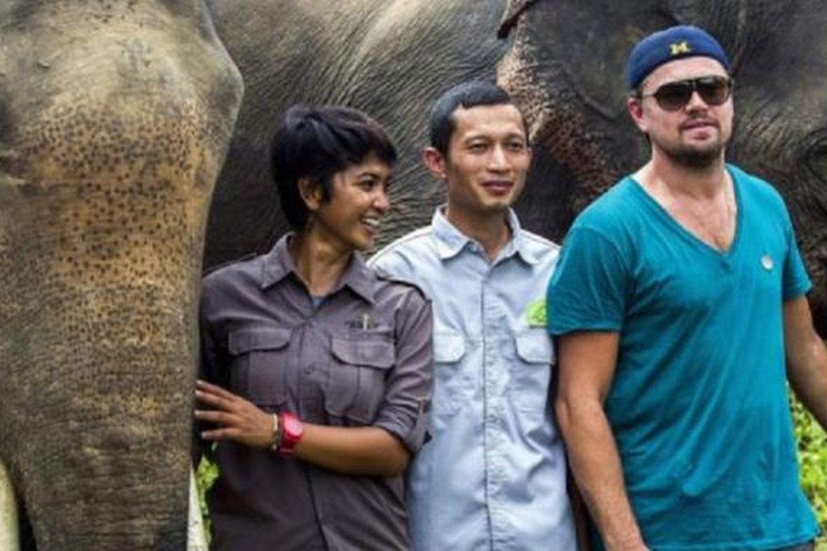 Leonardo DiCaprio mengunjungi Taman Nasional Gunung Leuser. 