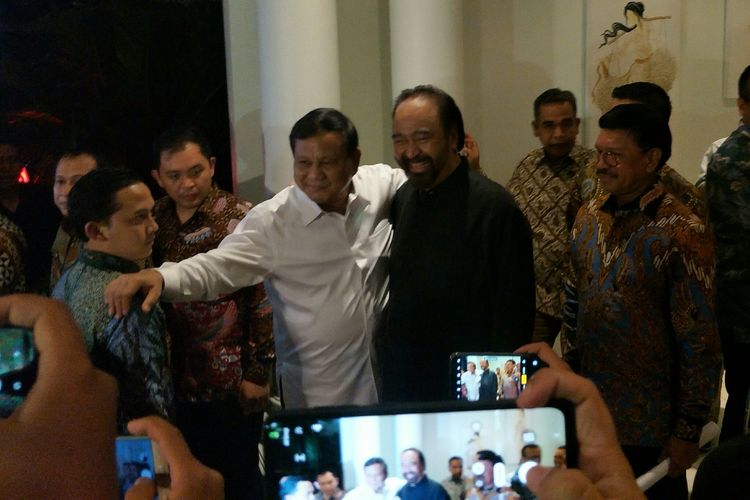 Ketua Umum Gerindra Prabowo Subianto menemui Ketua Umum NasDem Surya Paloh