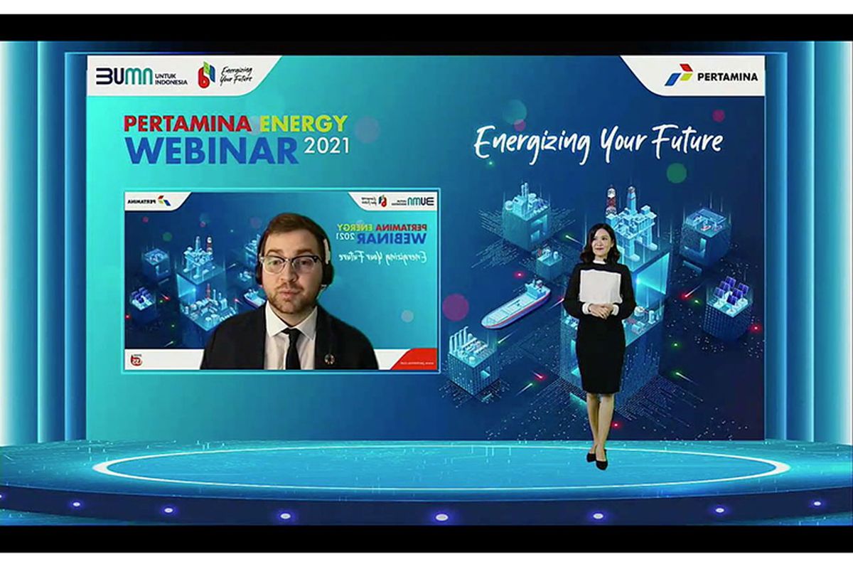 Pertamina Energy Webinar digelar secara virtual di Jakarta, Selasa (7/12/2021).