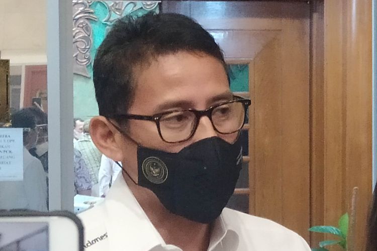 Menparekraf Sandiaga Uno saat ditemui di Gedung DPR RI, Senayan, Jakarta Pusat, Senin (4/7/2022). 