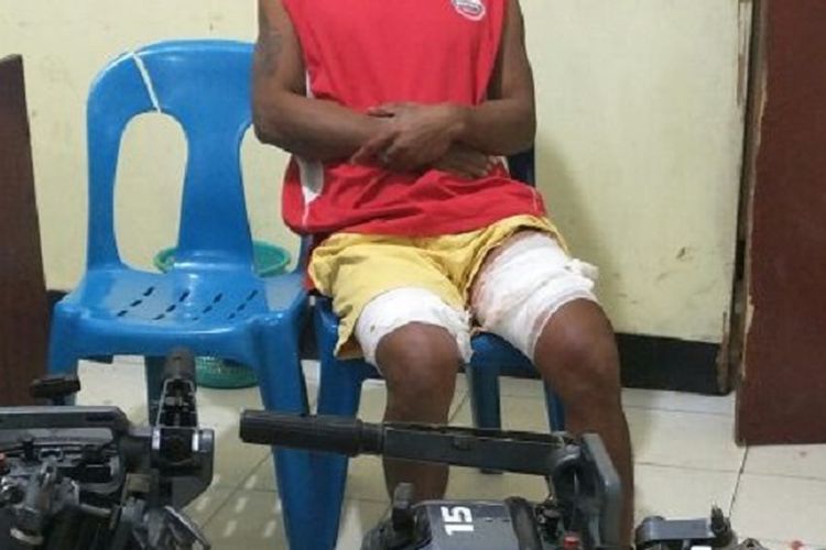 Pelaku pencurian mesin kapal di Kabupaten Nunukan, Kalimantan Utara.