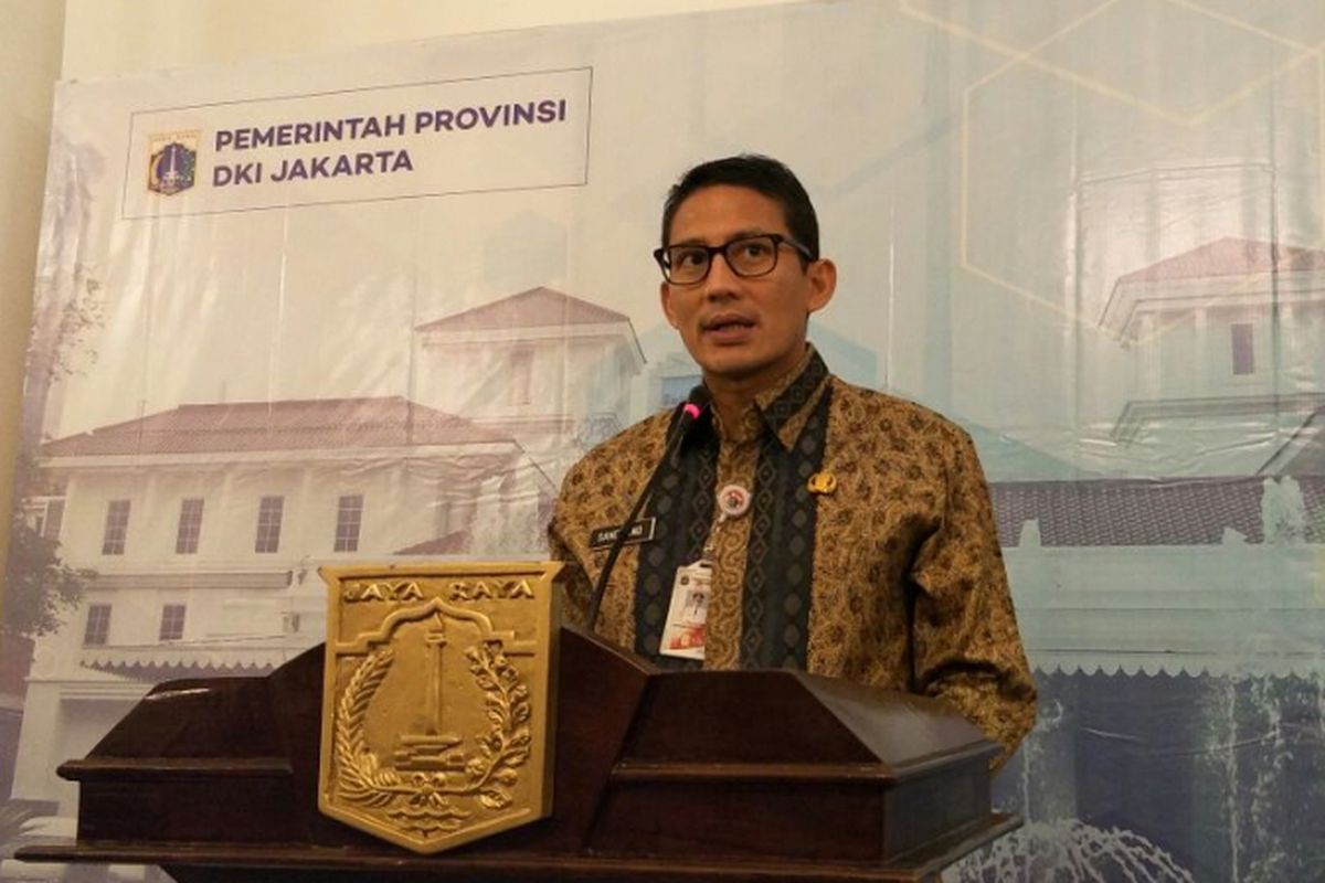 Wakil Gubernur DKI Jakarta Sandiaga Uno di Balai Kota DKI Jakarta, Jalan Medan Merdeka Selatan, Kamis (8/2/2018).