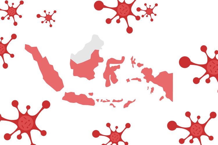 Ilustrasi virus corona di Indonesia