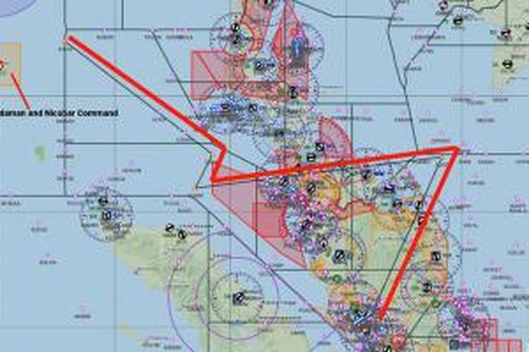 Waypoint pesawat Malaysia Airlines MH370. Sumber: http://airinfodotorg.files.wordpress.com/