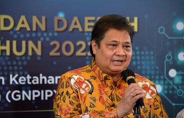 Menteri Koordinator Bidang Perekonomian (Menko Perekonomian) Airlangga Hartarto gelar Rapat Koordinasi Pusat dan Daerah (Rakorpusda) Pengendalian Inflasi 2022 dan pengumuman pemenang TPID Awards 2022, di Surabaya, Rabu (14/9/2022). 