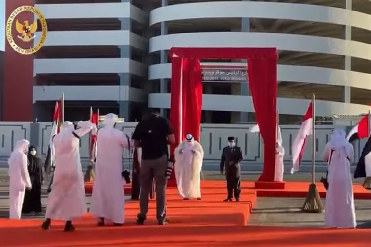 Screengrab peresmian Jalan Joko Widodo di Abu Dhabi, Uni Emirat Arab.