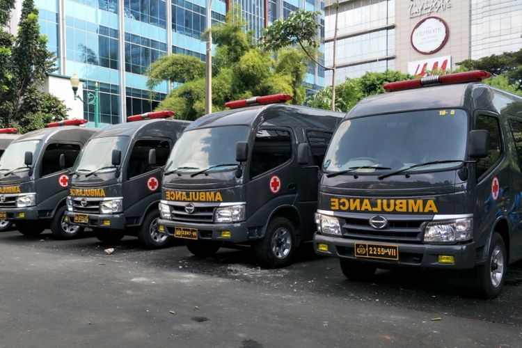 Ambulans Subbid Dokpol Biddokkes Polda Metro Jaya. Foto diambil pada Jumat (18/5/2018).