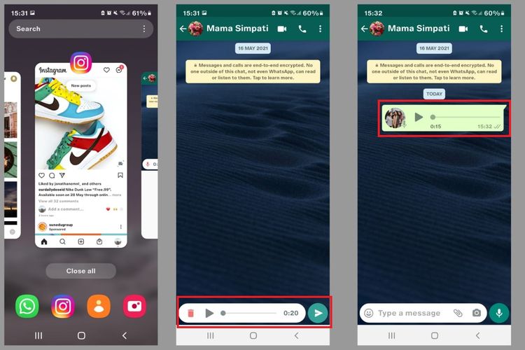 Cara mendengarkan isi voice note di WhatsApp sebelum dikirim sebagai pesan