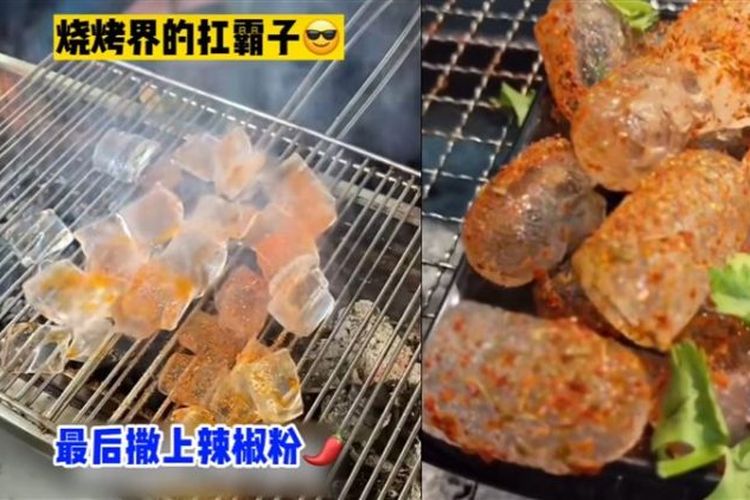 Video es kristal bakar yang benar-benar dijajakan kepada orang-orang di China viral di media sosial Negeri Tirai Bambu belum lama ini.