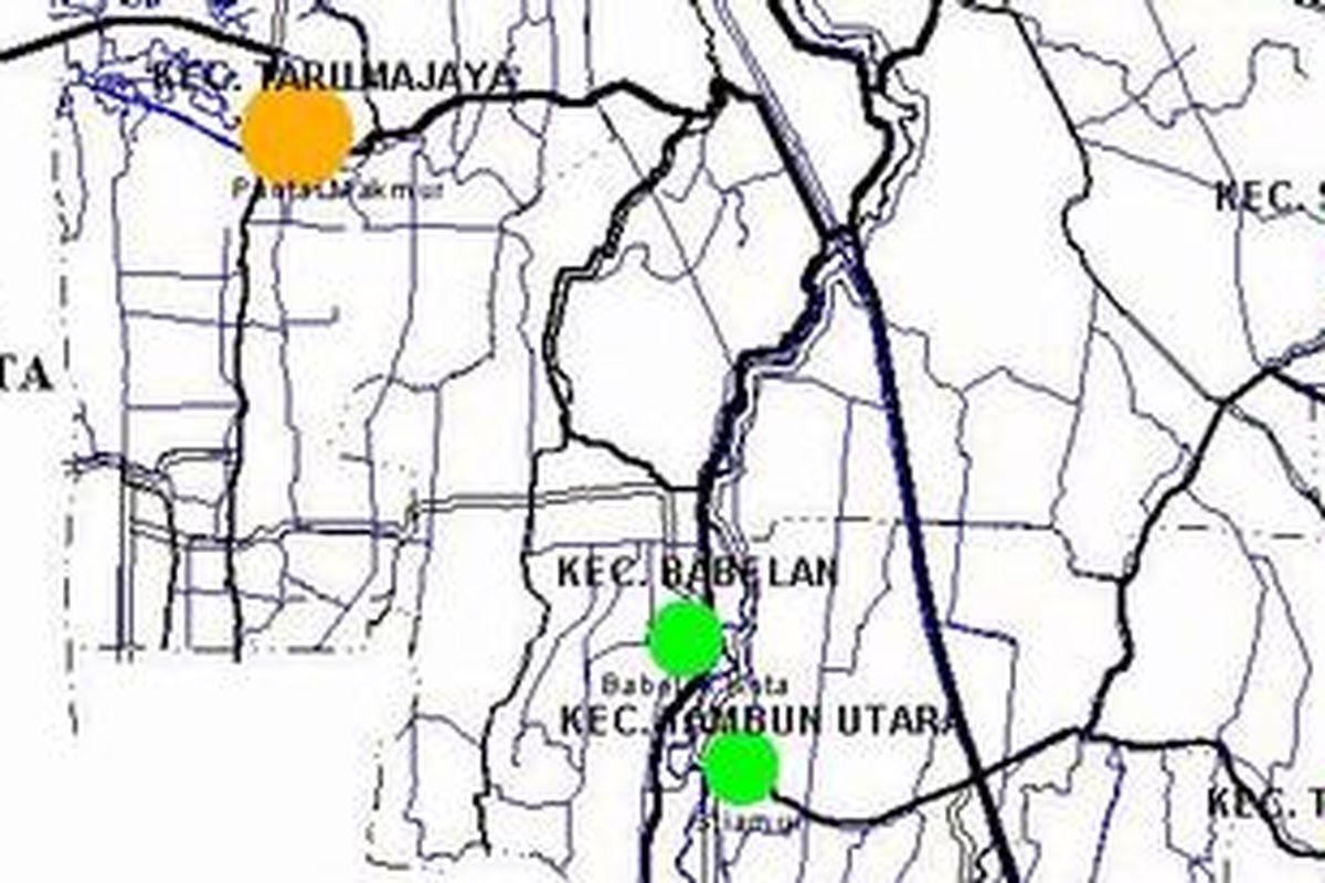Wilayah Kecamatan Tarumajaya dan Babelan di Kabupaten Bekasi. 