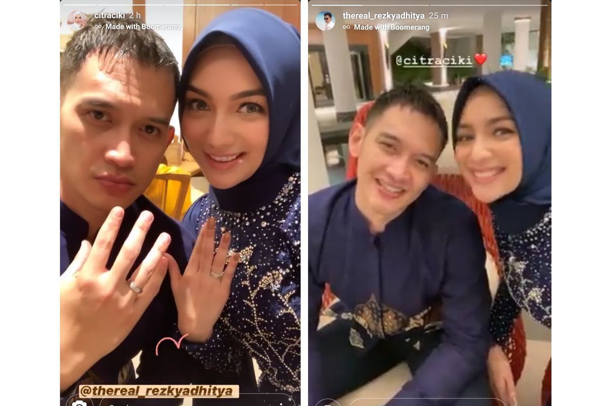 Artis peran Rezky Adhitya dan Citra Kirana mengunggah foto berdua di Instagram.