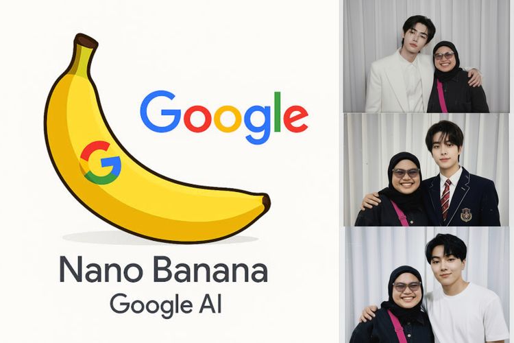 Hasil editan foto polaroid bareng idol pakai Gemini Nano Banan di HP Samsung Galaxy Z Flip 7.