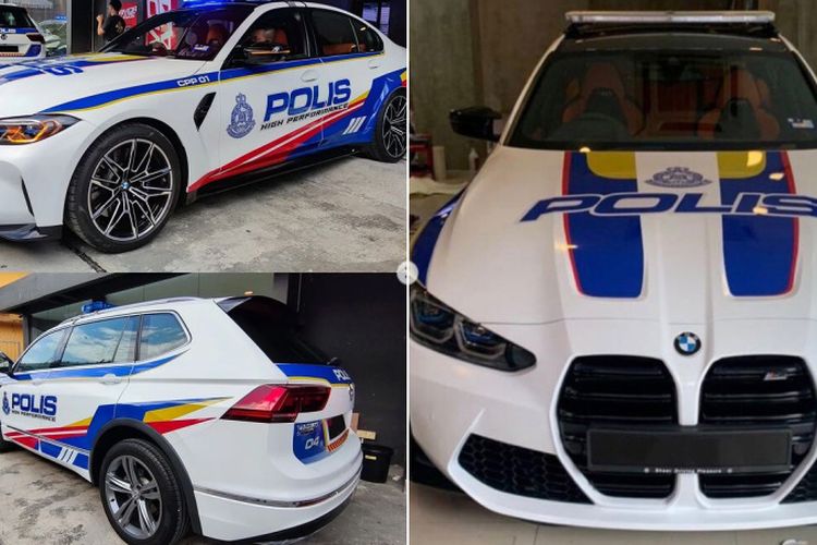 Kolase foto mobil-mobil mewah berlambang Polisi Diraja Malaysia (PDRM). Inspektur Jenderal Polisi AcrylSani bin Haji Abdullah Sani  menuturkan bahwa mobil-mobil mewah tersebut hanya untuk pengujian dan tidak dibeli untuk digunakan secara resmi saat ini.