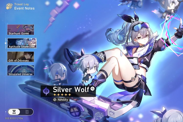 Ilustrasi karakter Silver Wolf di Honkai Star Rail.