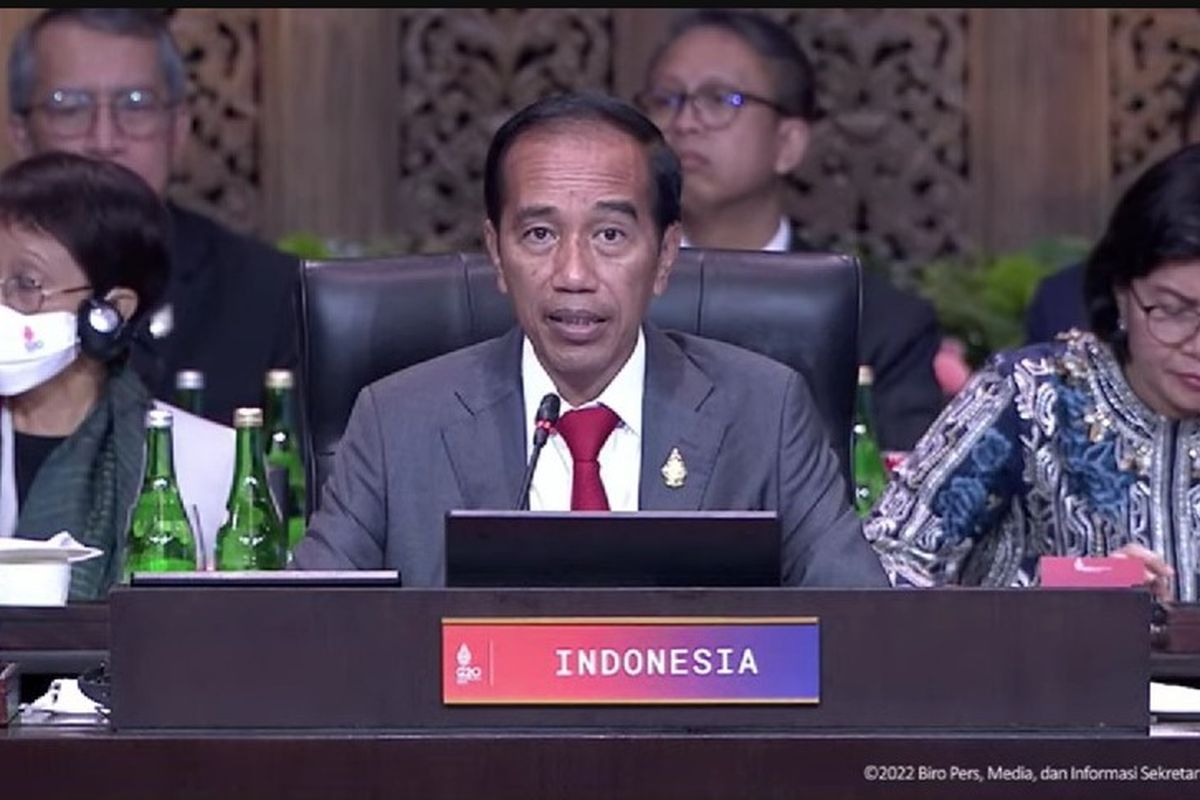 Presiden Joko Widodo (Jokowi) saat membuka Sesi Ketiga KTT G20 di Bali, Rabu (16/11/2022).