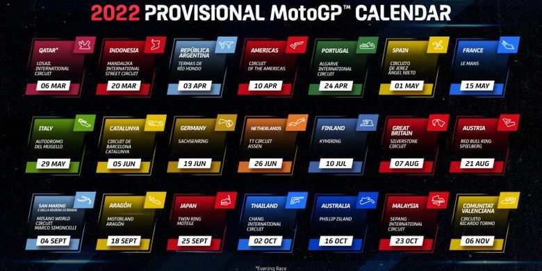 Kalender sementara MotoGP 2022