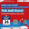 Pendaftaran PPG Prajabatan Gelombang 2 Dibuka 26 Agustus, Cek Syarat dan Prodinya