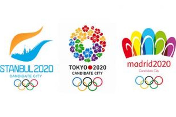 Tiga kota kandidat Tuan Rumah Olimpiade 2020, Istanbul, Tokyo, dan Madrid.