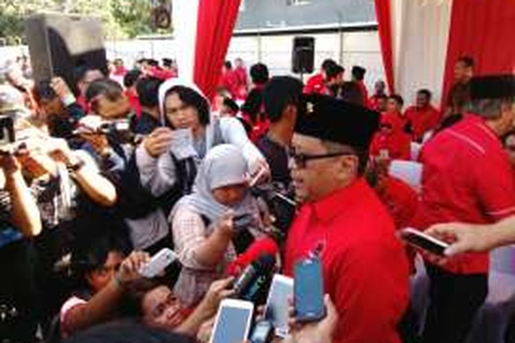 Sekretaris Jenderal DPP PDI Perjuangan Hasto Kristiyanto, di DPP PDI Perjuangan, Jalan Lenteng Agung, Jakarta Selatan, Rabu (17/8/2016)
