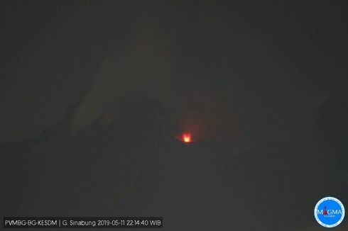Sabtu Malam, Gunung Api Sinabung Erupsi Kecil Selama 33 Menit