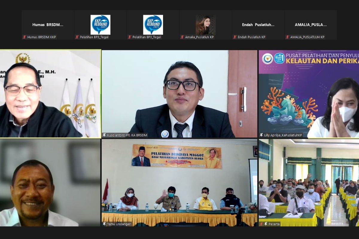 Kementerian Kelautan dan Perikanan (KP) melalui Badan Riset dan Sumber Daya Manusia Kelautan dan Perikanan (BRSDM) mengadakan Pelatihan Budidaya Maggot di Kabupaten Blora, Jawa Tengah (Jateng) pada 6-7 Desember 2021.