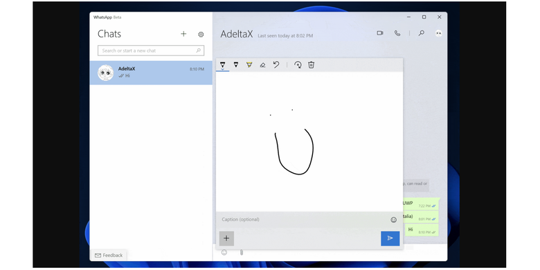 WhatsApp desktop untuk Windows punya fitur drawing.