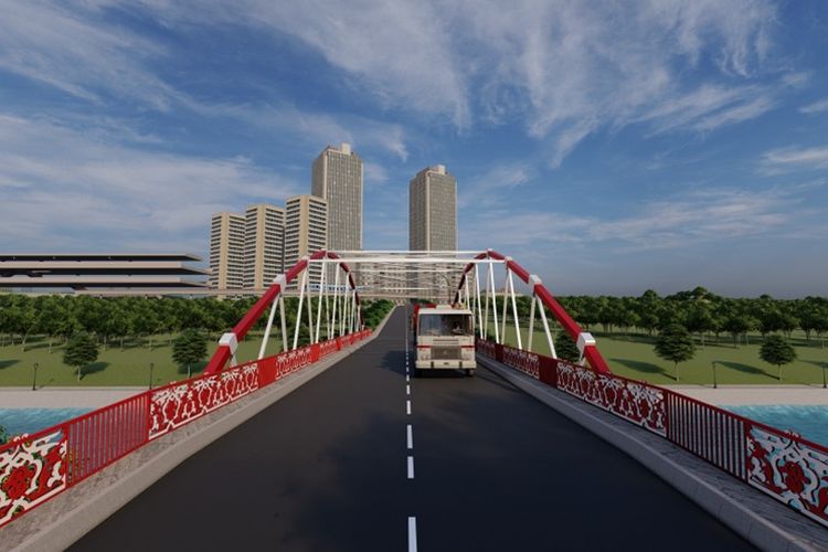 Desain jembatan yang dibuat oleh mahasiswa Universitas Jember yang meraih juara di Singapur