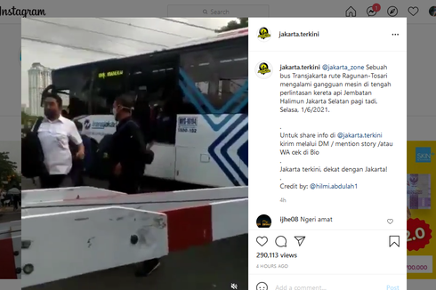 Transjakarta Terhenti di Pelintasan Kereta, KAI: Masinis Lihat Bus dari Jauh sehingga Bisa Hentikan KRL
