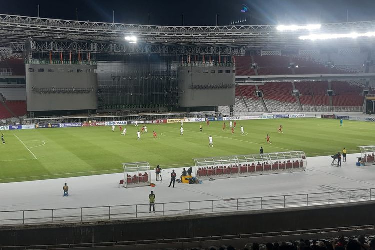 Laga timnas U20 Indonesia vs Selandia Baru di Stadion Utama Gelora Bung Karno (SUGBK) Senayan, Jakarta, Minggu (19/2023) sore WIB.
