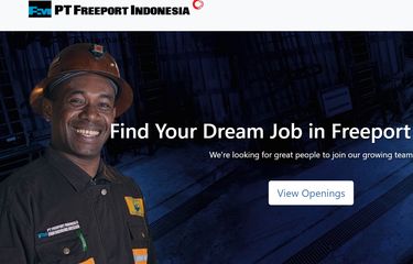 Laman lowongan kerja PT Freeport Indonesia.