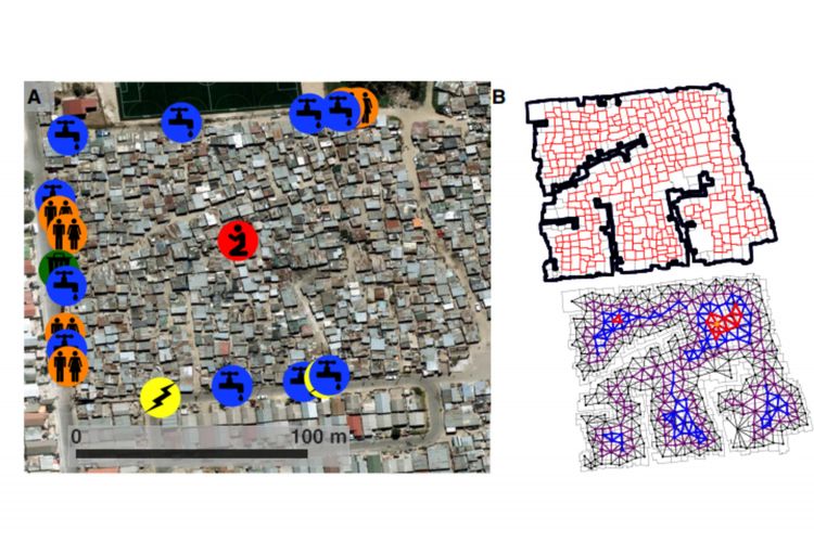 Dalam grafik yang digambarkan oleh para peneliti, jalan di kota ini tidak saling terhubung. 
