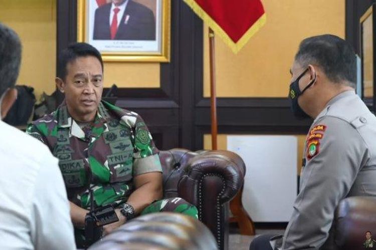 Kapolda Metro Jaya menemui Panglima TNI Jenderal Andika Perkasa, Selasa (8/3/2022).