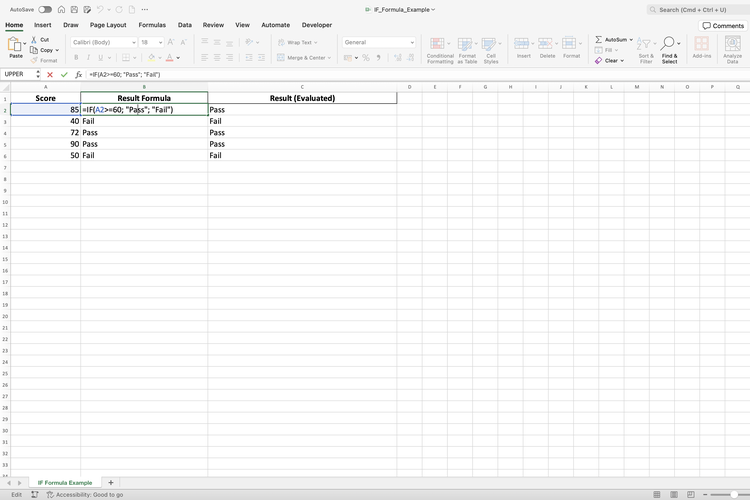 Ilustrasi formula IF di Excel