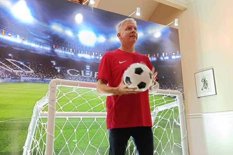 Duta Besar Kanada untuk Indonesia, Jess Dutton saat Media Gathering Piala Dunia 2026 di Jakarta Selatan, Rabu (10/6/2026).