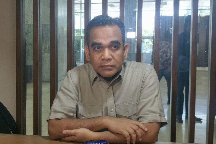 Sekjen Partai Gerindra Ahmad Muzani saat ditemui di Kompleks Parlemen, Senayan, Jakarta, Jumat (22/2/2019).