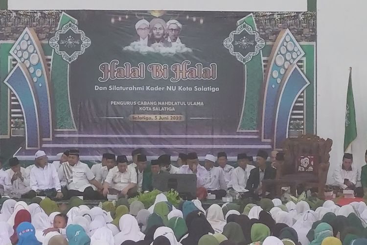 Forkompinda dan kandidat calon Wali Kota Salatiga menghadiri acara Halal Bihalal PC NU Salatiga