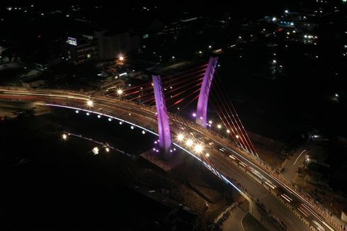 Teknologi Lighting Jembatan Sei Alalak, Fokus Terangi Pylon