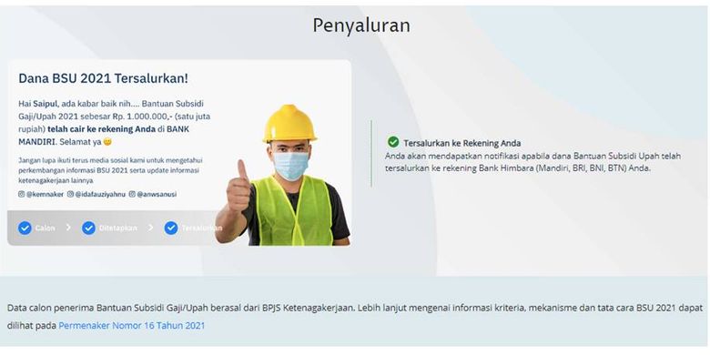 Ministry Of Manpower Returns 150 Accounts Of Prospective Salary Subsidy Recipients Pemerintah