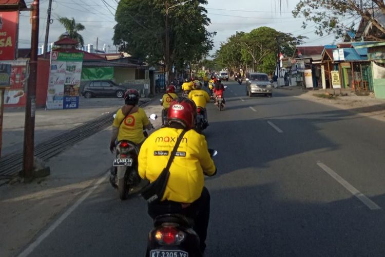 Para driver Maxim di Balikpapan Kalimantan Timur. 