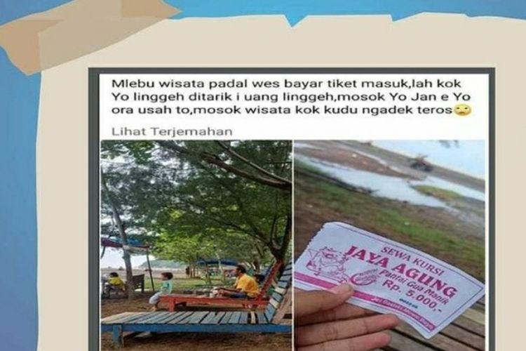 Keluhan wisatawan mensoal biaya duduk di kursi Rp 5 ribu di kawasan pantai Gua Manik, Kecamatan Donorejo, Kabupaten Jepara, Jawa Tengah viral di media sosial baru-baru ini.