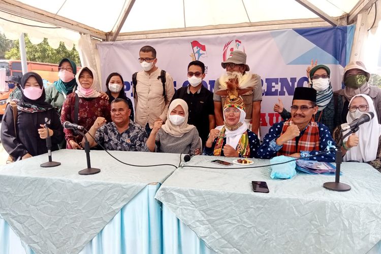 Konferensi pers peringatan HUT ke-17 Himpunan Pendidikan dan Tenaga Kependidikan Pendidikan Anak Usia Dini (Himpaudi) di Lapangan Monas, Jakarta (31/8/2022).
